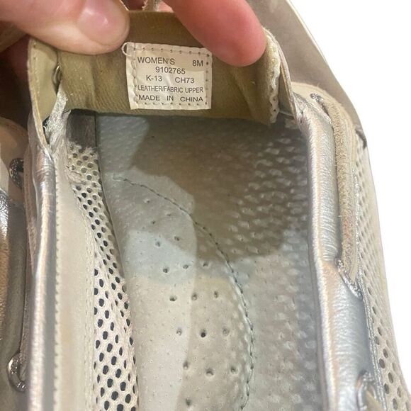 Sperry Sliders leather size 8M flats gray and white - Picture 6 of 8